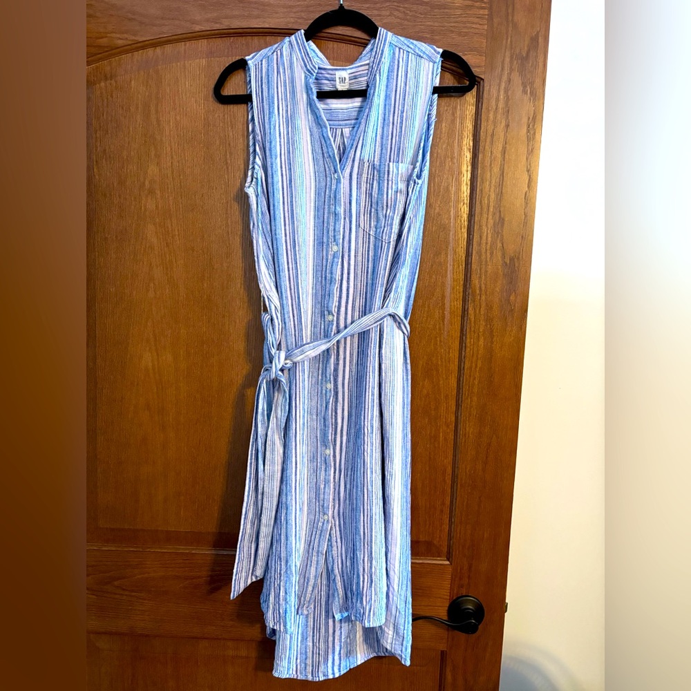 GAP Blue/purple linen shirt dress